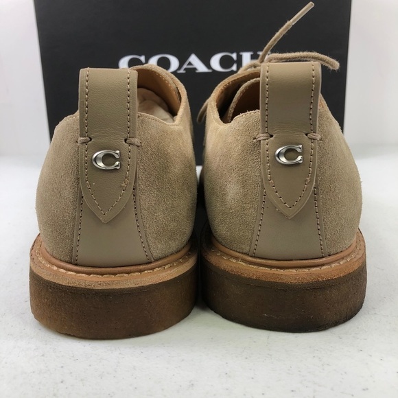 COACH Men's Suede Derby W/Crepe Sole, Oat Brown - Picture 7 of 10